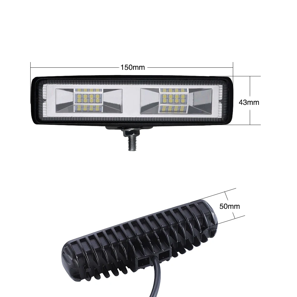 Led Work Light Bars Spot Beam Motorcycle Offroad SUV 4x4 ATV Daytime Running Lights 12 6000K Working Driving Lights (24)