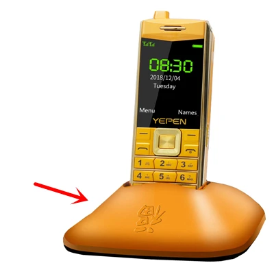 Роскошный Ретро мобильный телефон с двумя sim-картами, bluetooth Dialer, bluetooth динамик, громкий звук, радио, фонарик, мобильные телефоны, MP3 Телефон - Цвет: gold with dock