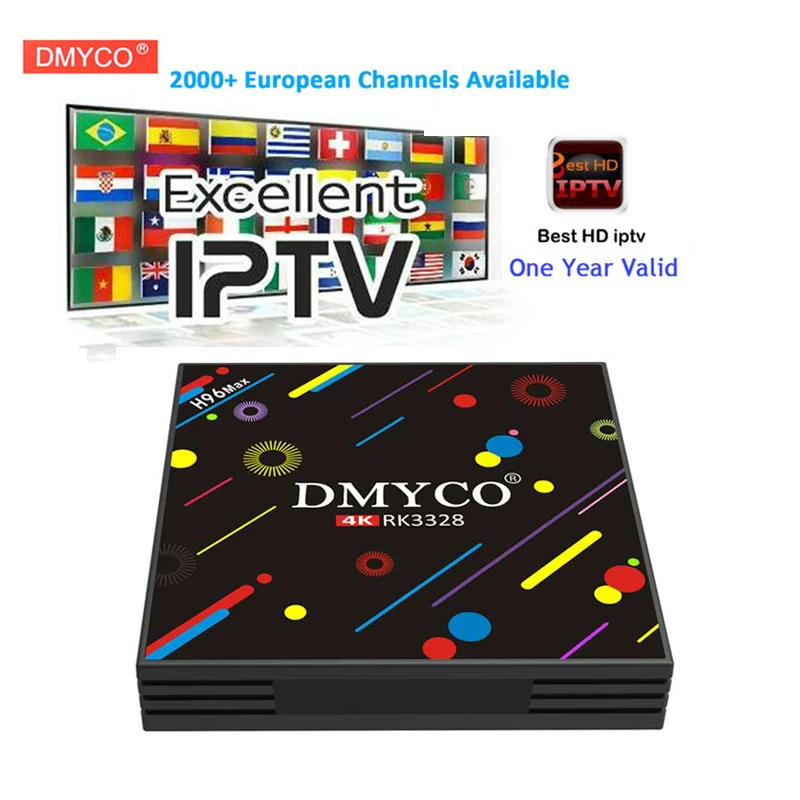 

IPTV H96 MAX H2 Android Tv Box 4GB&64GB RK3328 Quad Core 4K Smart Tv box+1 year Europe Subscription Spain french 2000+ Channels