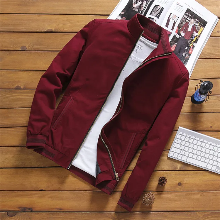 Mountainskin мужские куртки пилот Куртка бомбер мужская мода бейсбол хип хоп уличная куртка приталенное пальто брендовая одежда SA681 - Цвет: Wine Red