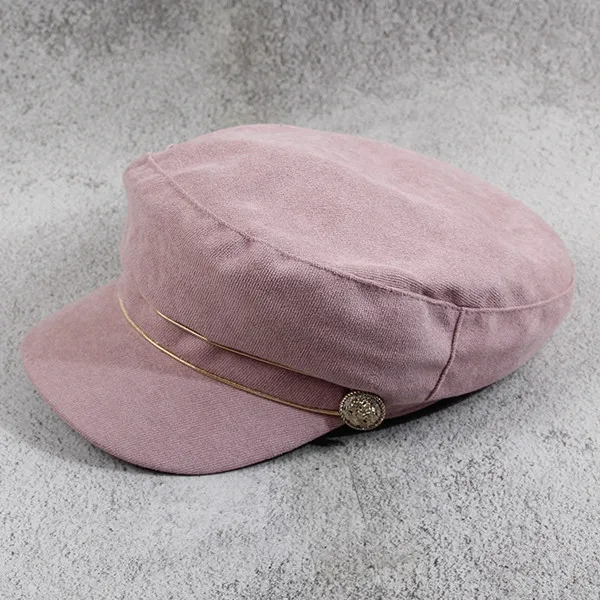 Для женщин армии военная шляпа Весенняя Новинка восьмиугольный берет-Кепки зимние Винтаж лоскутное Британский стиль плоская кепка, шапка Модные твердым козырьком - Цвет: pink
