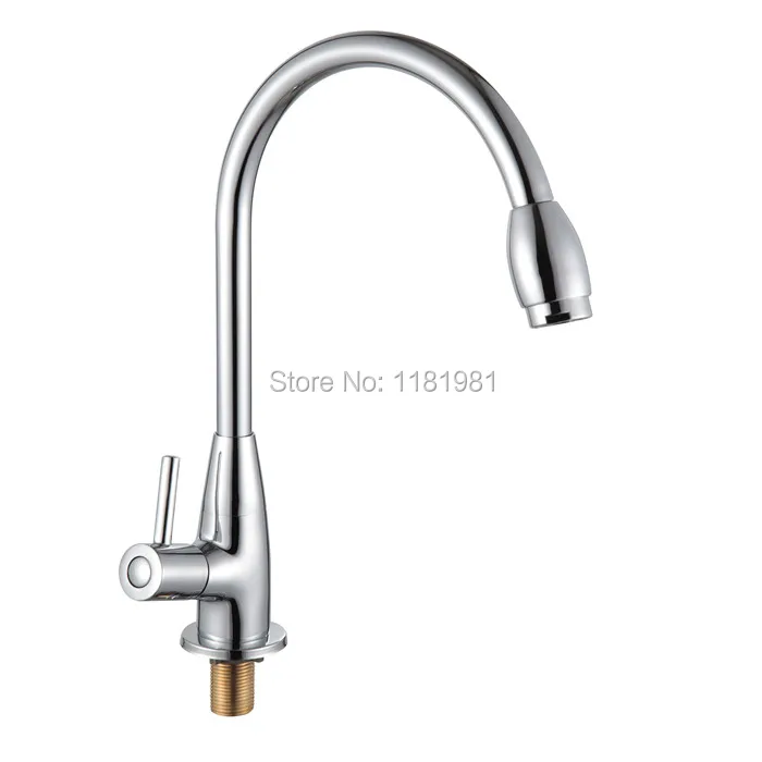 

Hot sell cheap long silver single hole single handle cold water only kitchen basin faucet DL033-9M