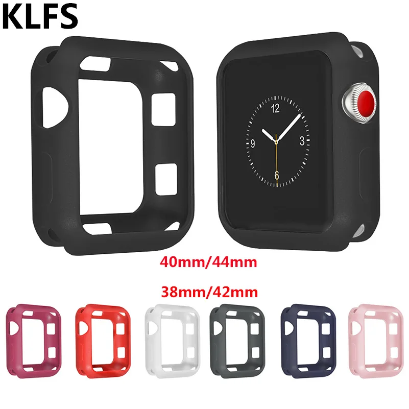 KLFS силиконовый чехол для Apple Watch band 38, 42, 40, 44 мм Iwatch Series4, 3, 2, 1, женская мягкая ТПУ Рамка, защитный чехол с Микки Маусом