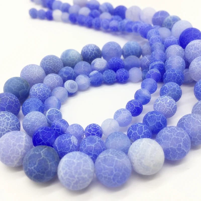 

4/6/8/10mm 15inch Frosted Agates Onyx Round Loose Beads For Jewelry Making Diy Bracelet MS09