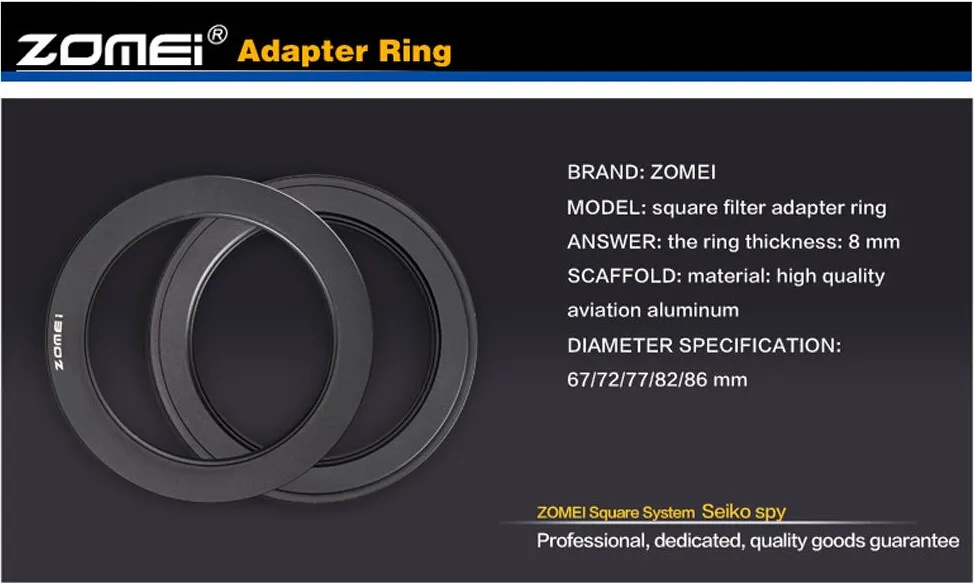 Zomei 67 мм 72 мм 77 мм 82 мм 86 мм переходное кольцо для Zomei многофункциональный держатель