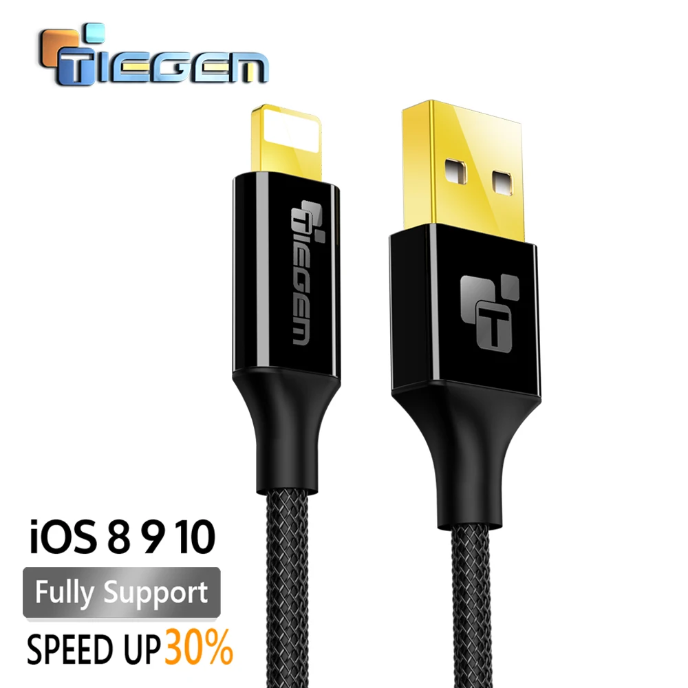 TIEGEM USB зарядный кабель для iPhone 5, 5S, 6s, 6, 7 Plus, кабель для мобильного телефона, кабель для синхронизации данных, 1 м, 2 м, 3 м, зарядный кабель для iOS 9, 10