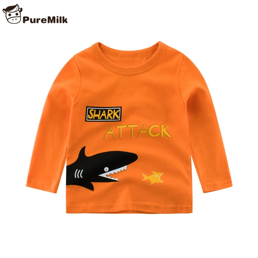 PureMilk оранжевая детская одежда Ранняя с рисунком акулы для мальчиков