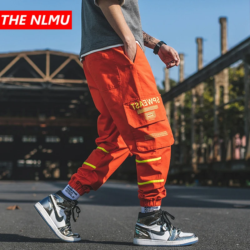 

Orange Harem Cargo Pants Men Streetwear Hip Hop Casual Trousers Joggers Male Pants 2019 Autumn Elastic Waist Design Black WG310