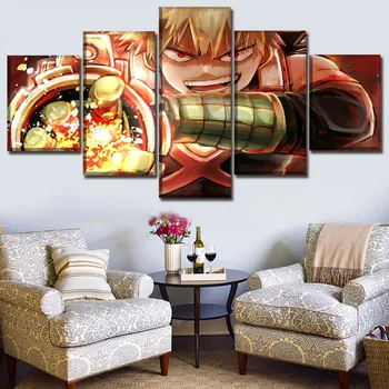 

Canvas Pictures Living Room Wall Art Decor 5 Pieces Anime My Hero Academia Paintings Home Decor HD Print Posters Framework
