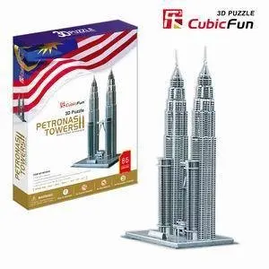 

Candice guo! 3D puzzle toy CubicFun architecture paper model jigsaw game Malaysia Petronas Towers 1pc