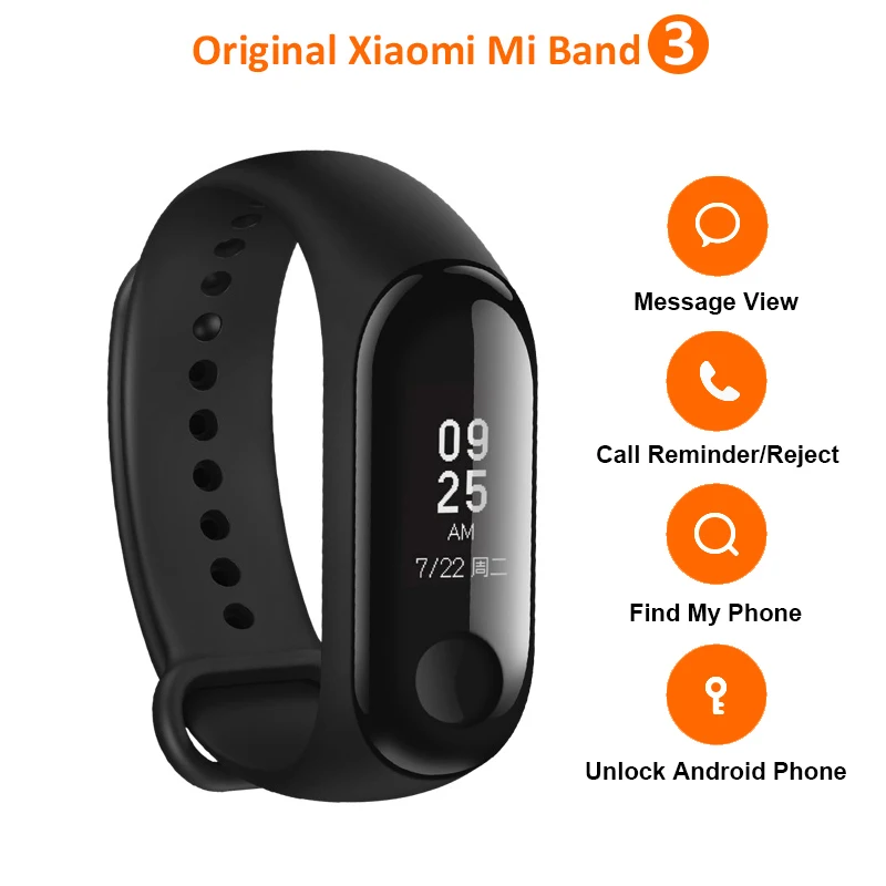 Глобальная версия Xiaomi mi Band 3 0,78 большой OLED сенсорный экран Смарт-Браслет фитнес-трекер mi Band 3 цветной смарт-браслет