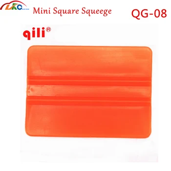 

100pcs/lot DHL Free shipping Hot Selling Qili QG-08 Small Square Orange Car Vinyl Film Scraper Plastic Squeegee Tools