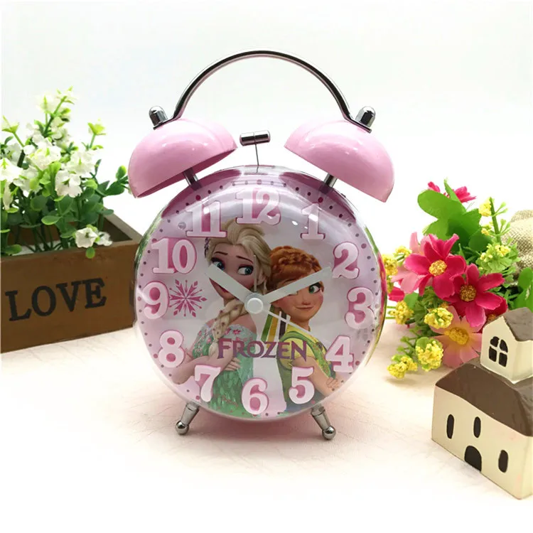 Будильник с изображением Эльзы и Анны, принцесса София, KT, новые 3d выпуклые Мультяшные прикроватные часы с будильником для мальчиков и девочек, ночник