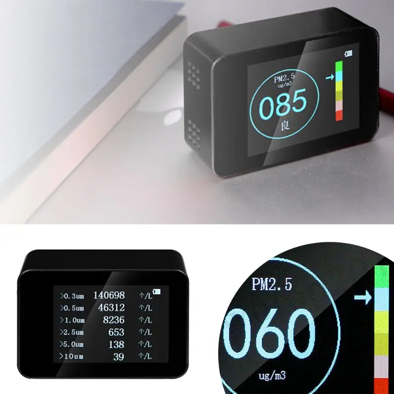 

Air Quality Tester Portable Laser PM2.5 Detector Smart Monitor For Home Office Car