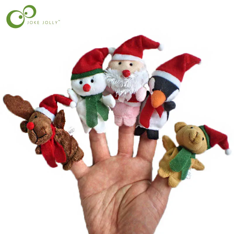 5 шт./компл. пальчиковые куклы игрушки Рождество Санта Клаус Снеговик Детские истории Помощник пальцы Дети Рождественский подарок WYQ