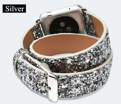 Ремешок для Apple Watch кожаный ремешок 44 мм 40 мм 42 золотые полосы 42 мм для iWatch 4 3 2 серии браслет для Apple Watch ремешок 38 мм - Цвет ремешка: silver