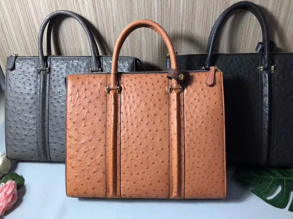 2020 Newly 100 South Africa Genuine Ostrich Leather Skin Men South Africa Genuine Ostrich Leather