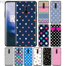 Polka Dots pink girly Phone Case for Oneplus 7 7Pro 6 6T Oneplus 7 Pro 6T Black Silicone Soft Case Cover
