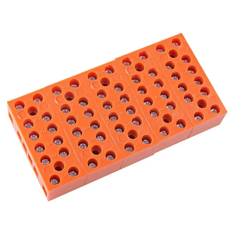 

5 Pcs 600V 36A Dual Row 6 Positions Screw Terminal Electric Barrier Strip Block