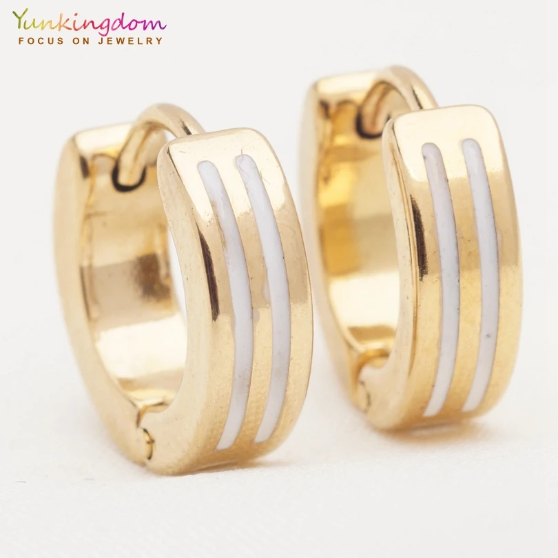

Yunkingdom fashion top quality women's earrings stainless steel circle hoop earrings holiday gifts UE0313