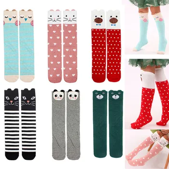 

iMucci 1 Pcs Kids Knee High Socks Cartoon Animal Cat Fox Bear Cotton Stockings Cute Socks For Toddler Girl