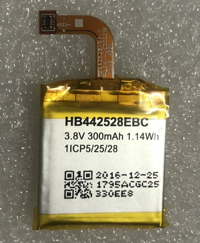 

100% Original Battery for HUAWEI Watch 1 Watch1 Li Polymer Rechargeable Bateria Replacement HB442528EBC 1ICP5/25/28 3.8V 300mAh