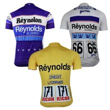 Новая профессиональная команда Reynolds велосипедная футболка мужская с коротким рукавом велосипедная одежда желтый синий белый топ классическая одежда для велоспорта MTB