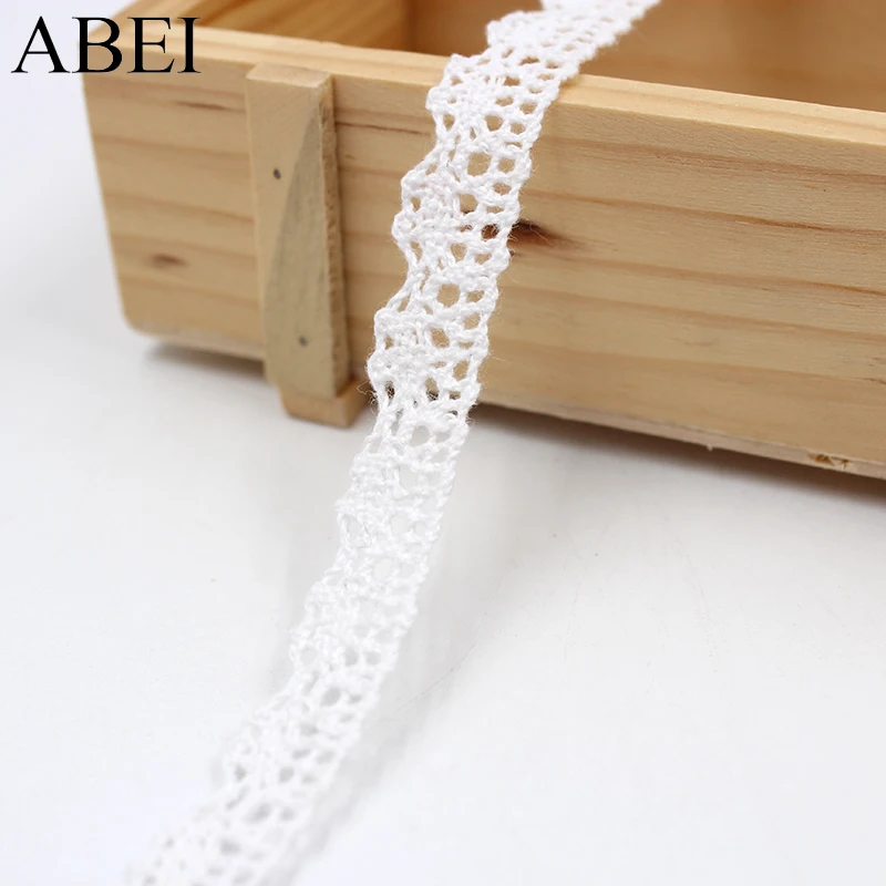 Knitted Cotton Lace Ribbon Embroidered 100% Cotton Trims Garment Sewing Wrap Tapes Material 10yards/lot