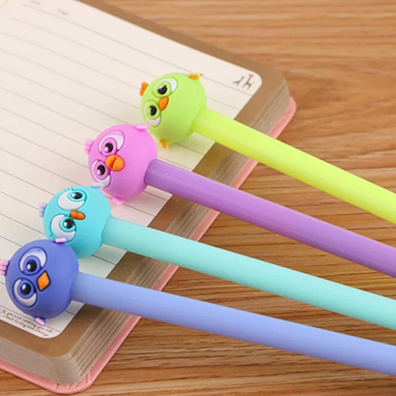 

1pc Kawaii Bird Silicone Gel Pen Cute Student Learning Black Water Pen Quality Office Signature Pen Children Creative Stationery