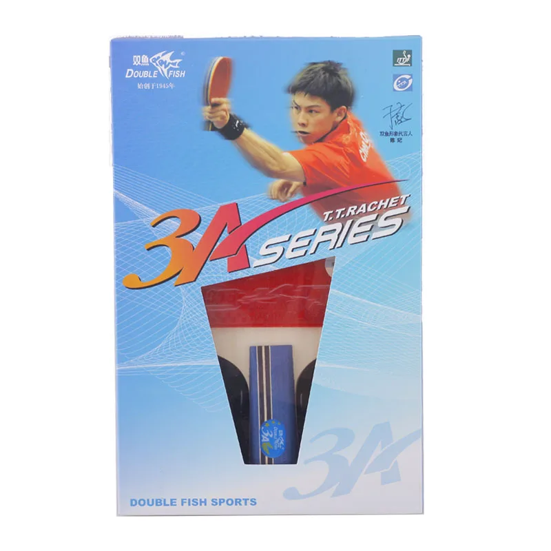 2 قطع مزدوجة الأسماك 3 نجمة تنس طاولة مضرب Fared بينغبونغ مجداف قبضة الأفقي الخفافيش مع 2 الجانبين البثور في المطاط