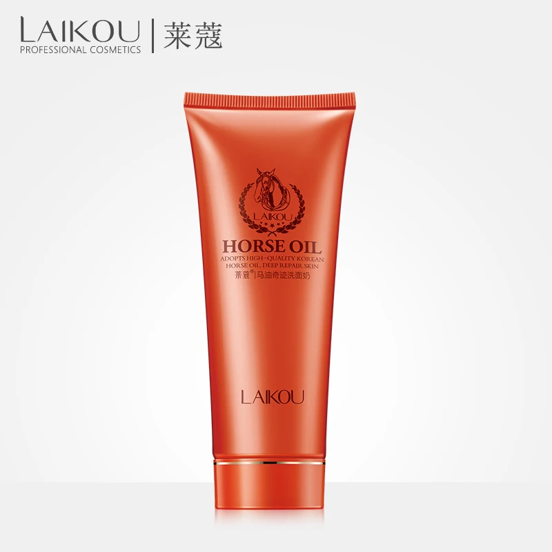 

LAIKOU Horse Oil Oil Control Foam Face Cleanser Deep Clean Pores Remove Blackhead Moisturizing Facial Cleaning Lotion 100g
