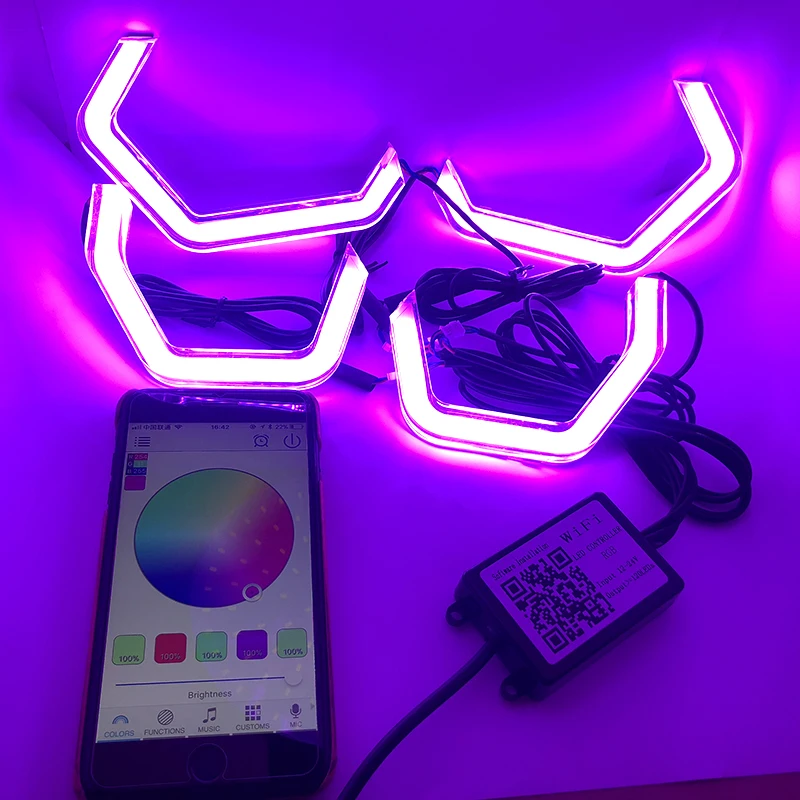 WI FI с несколькими цветами RGB Цвет M4 знаковые Стиль светодиодный хрустальный Ангел