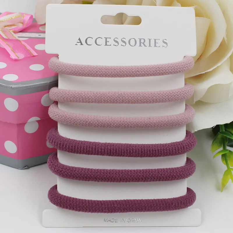 

6pcs/lot 0.5cm Thickness Plastic Interface Hair Holders Elasticity Rubber Hair Band Tie Hair For Girl Women / Hair Accessories