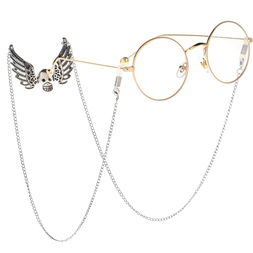 

Womens Fashion Vintage Eyeglass Chains Sunglasses Reading Punk Skull Wing Glasses Chain Eyewears Cord Holder neck strap Rope