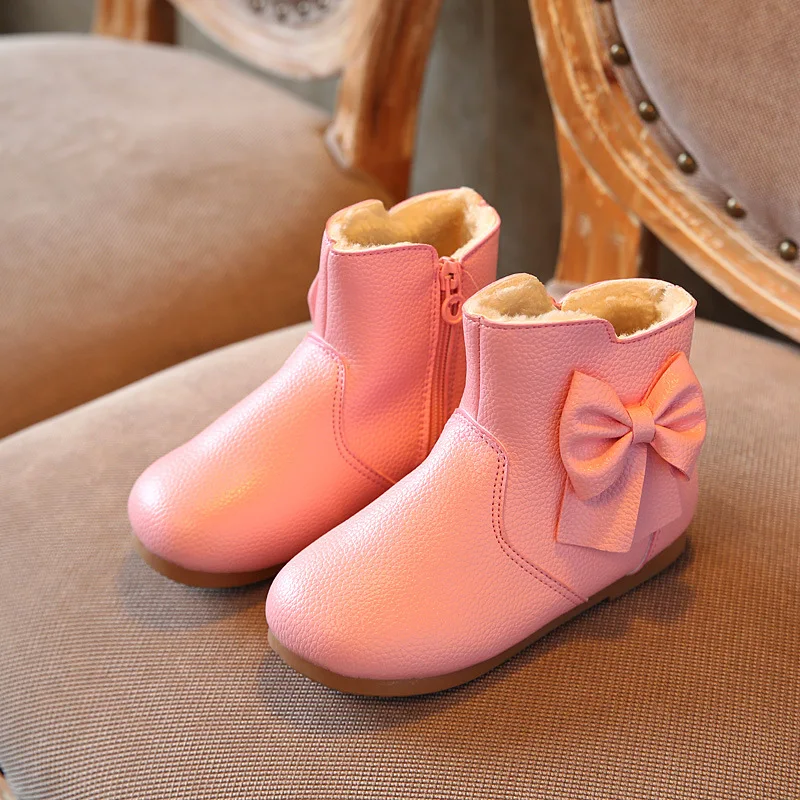 Baby Girl Boots Autumn/Winter Children Fashion Princess Boots Shoes Kids Cotton Plush Warm Boots