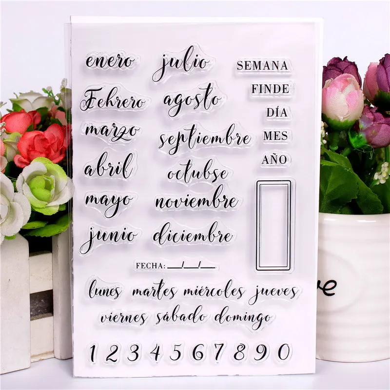 Buy Spanish words Rubber Silicone Clear Stamps for