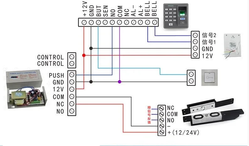 24VDC 12VDC с Временная задержка таится сдвига замок магнитный замок для двери Система контроля доступа