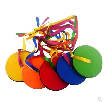 

Toy sport kindergarten game throwing flying discs with colorful ribbon random color one pcs