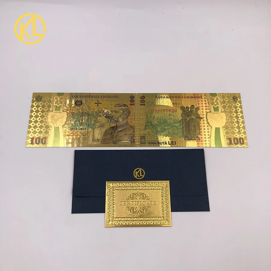 10 шт цветные золотые банкноты в румынском стиле 100 Лэй сувенирная валюта на 100-летие унификации России