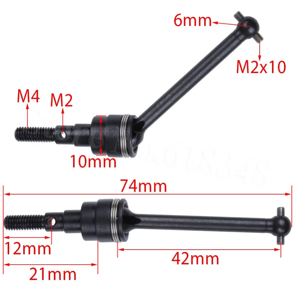 2 шт. металлический универсальный привод Dogbone Driveshaft CVD для 1/10 RC TAMIYA CC01 Rock Crawler