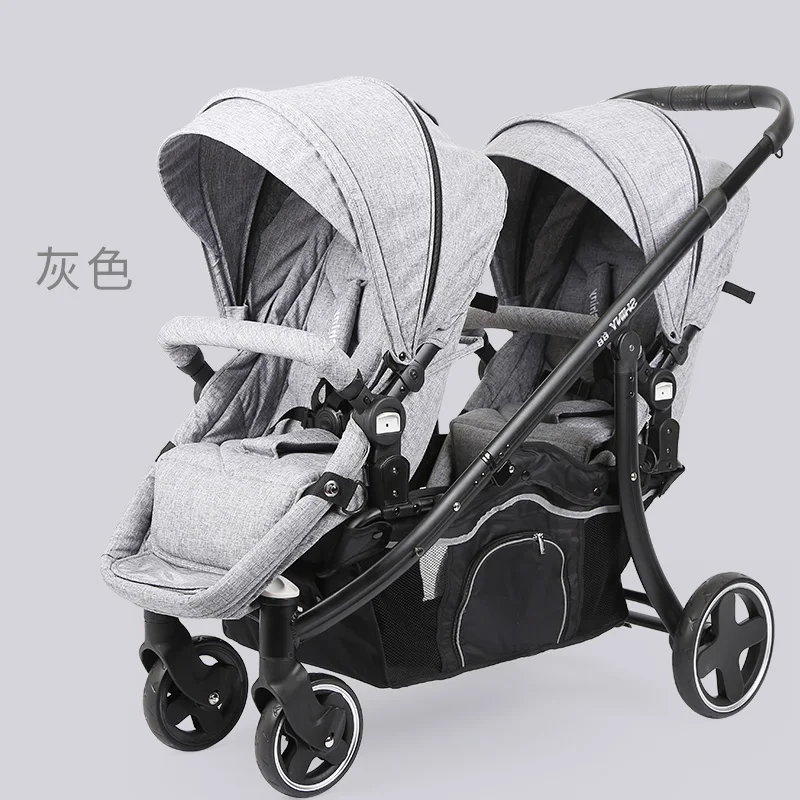 

Twin baby strollers lightweight folding can sit reclining detachable second child baby summer children double stroller