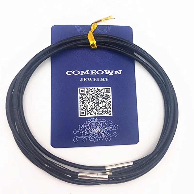 COMEOWN 10 шт. 4 мм(1"-30") черная пряжка кожаный шнур ожерелье для женщин DIY ювелирное ожерелье ручной работы с байонетными застежками