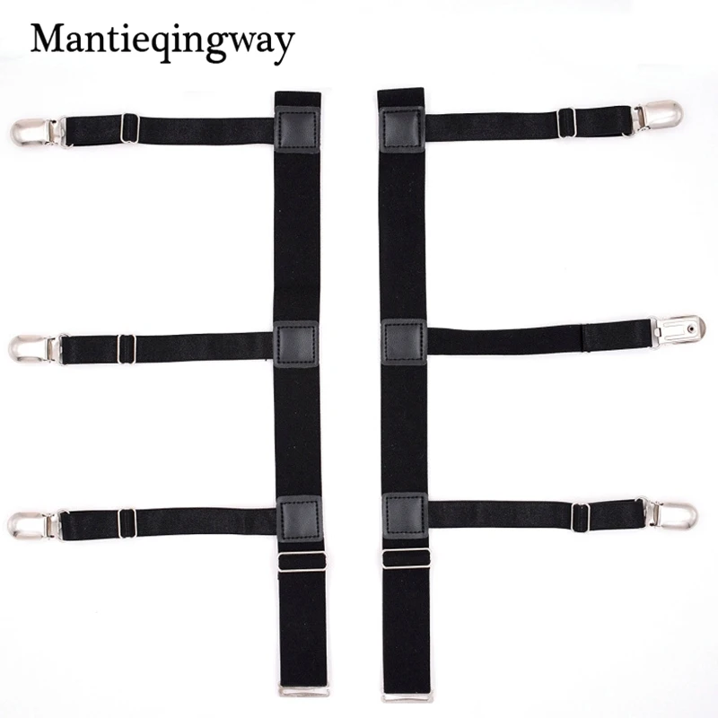 Mantieqingway Solid Color Shirts Holders For Men Womens Sexy Garters Fashion Punk Strap Band Leg Adjustable Suspender Straps Men's Suspenders Apparel Accessories