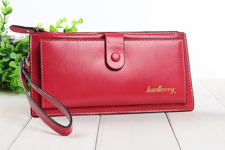 Baellerry Brand Women Long PU Leather Wallet Dollar Price Carteira Clutch Coin Purse Female Wristlet Hand Bag Card Holder