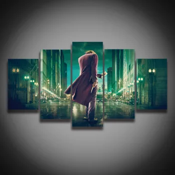 

2017 Special Offer Hot Sale Oil Painting Wall Art Cuadros Decoracion Movie Picture Joker On Canvas 5 Panel Decoration Print