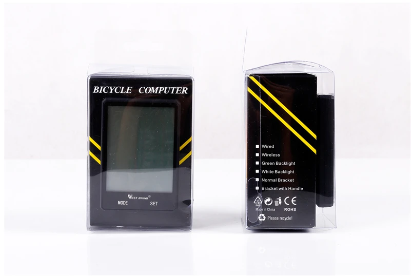 WEST BIKING водонепроницаемый велосипедный компьютер с подсветкой беспроводной проводной велосипедный компьютер велосипедный спидометр, одометр секундомер для велосипеда