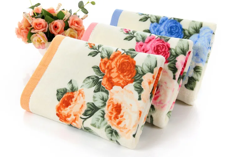 Online 75*140 cm Floral Muster Baumwolle Bad Handtücher für Erwachsene, Strand Frottier Handtücher Bad, blume Bad Handtuch, Serviette de Bain