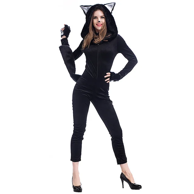 2017 New Sexy Black Cat Costume For Women Cat Girl Cosplay ...