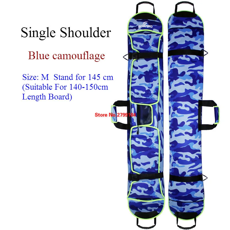 Новая Лыжная Бортовая Сумка, сумка для сноуборда, лыжная Бортовая Сумка, устойчивая к царапинам, монобордная пластина, защитный чехол, ткань для дайвинга, полупокрытие - Цвет: Blue Size M Single