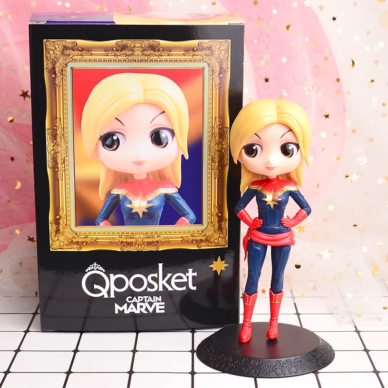 

The Avengers IronMan War Q Edition Big Eyes Captain Marvel Black Widow Action Figure Birthday G Toy Model 14cm
